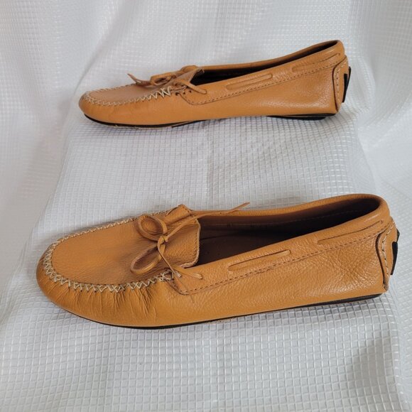 André Assous Womens Size 8.5 Loafers Leather Driving Moccasins Tan Made In Italy - Picture 5 of 11